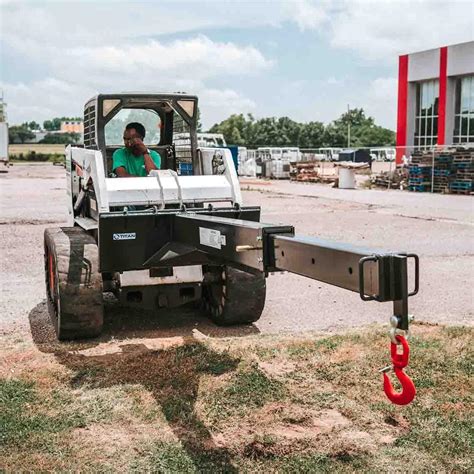 skid steer jib crane|adjustable skid steer crane.